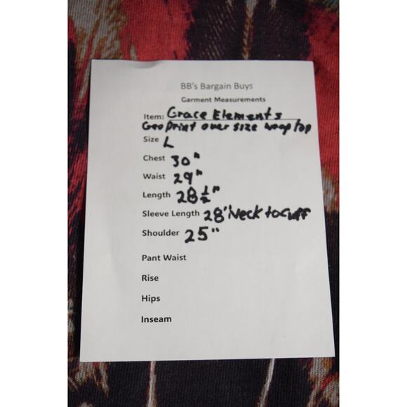 NEW Grace Elements L Wrap Top Cowl Neck Dolman Sleeves Abstract Print Oversized - Picture 15 of 15